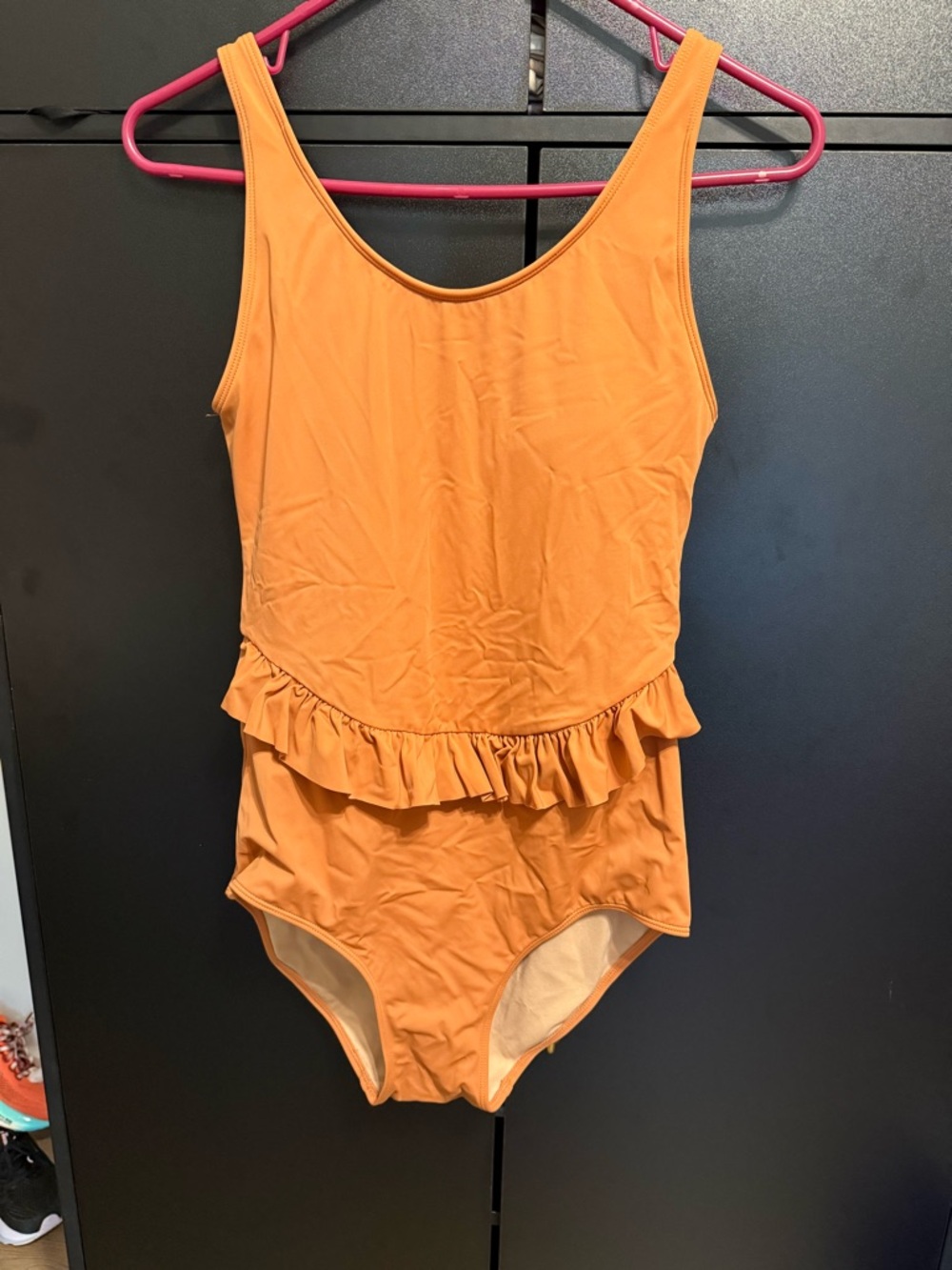Kortni Jeane Orange Ruffle One-Piece Swimsuit